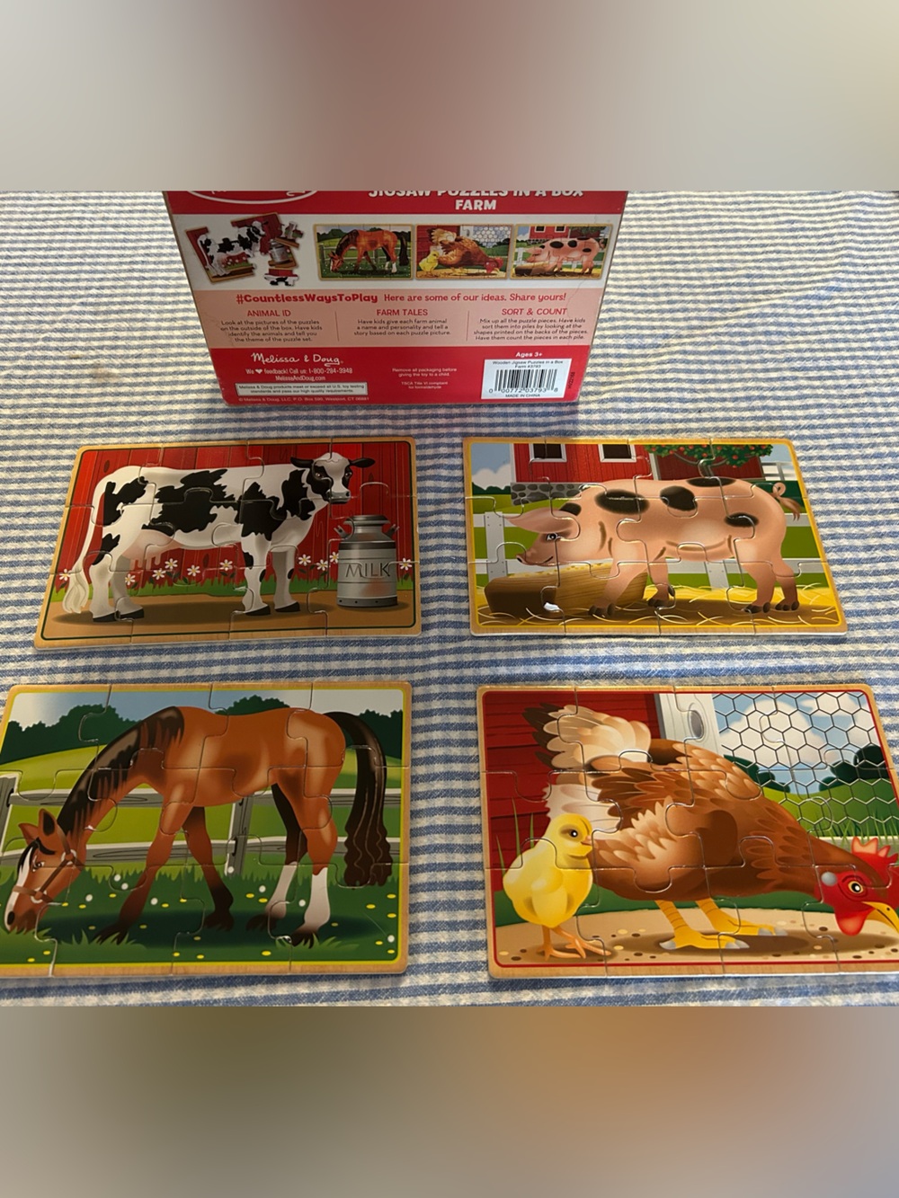Melissa & Doug Wooden Puzzles In Box-Set Of 3 Boxes/12 Puzzles Total See Desc - Picture 3 of 14